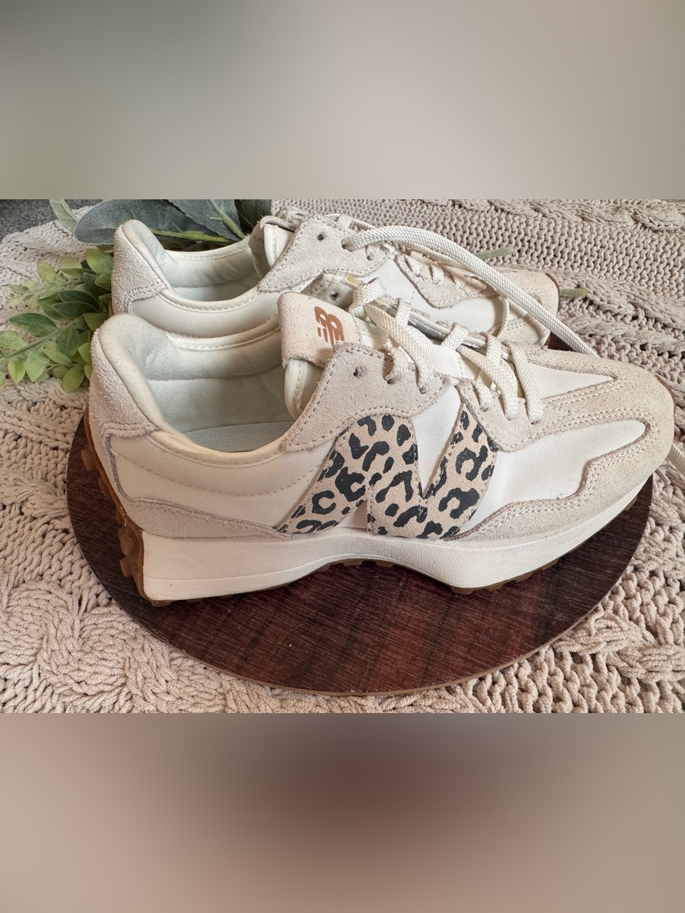 Women’s New Balance 327 Leopard Accent Casual Sneakers - Picture 3 of 5